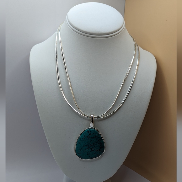 😍3 for $20 Premier Designs turquoise geometric shaped vintage necklace - Picture 3 of 11